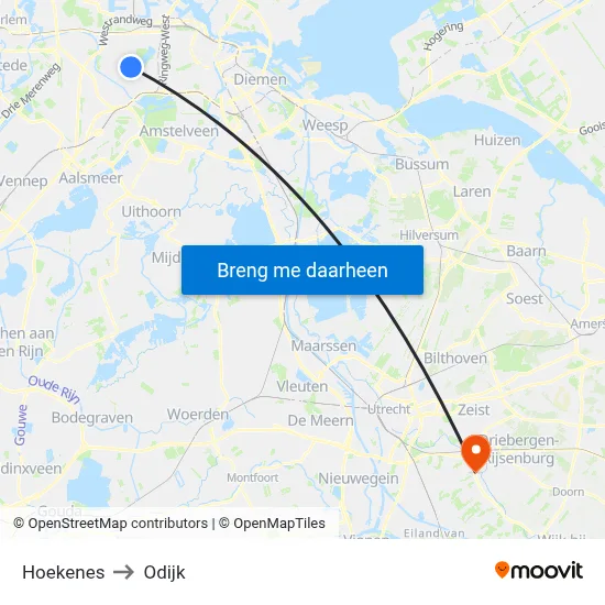Hoekenes to Odijk map