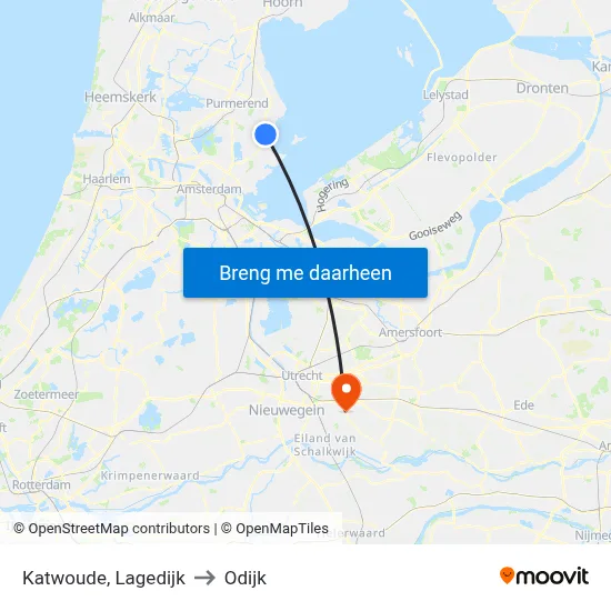 Katwoude, Lagedijk to Odijk map