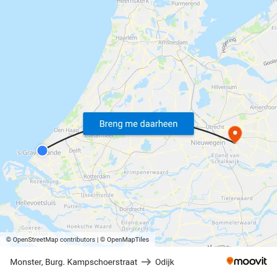 Monster, Burg. Kampschoerstraat to Odijk map