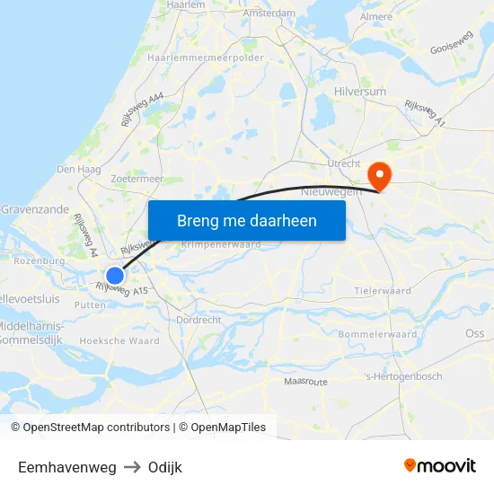 Eemhavenweg to Odijk map
