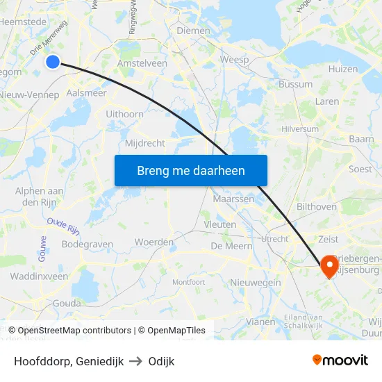 Hoofddorp, Geniedijk to Odijk map