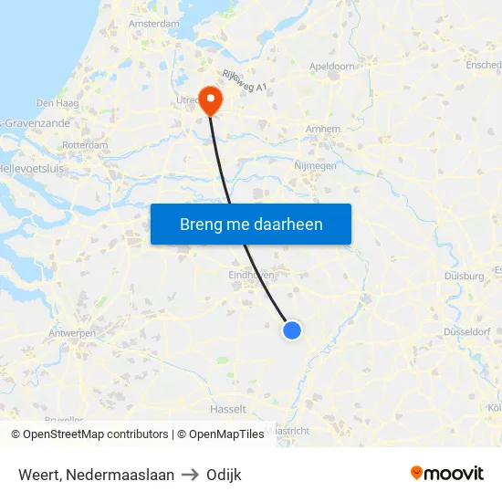 Weert, Nedermaaslaan to Odijk map