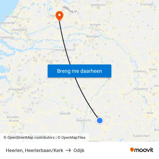 Heerlen, Heerlerbaan/Kerk to Odijk map