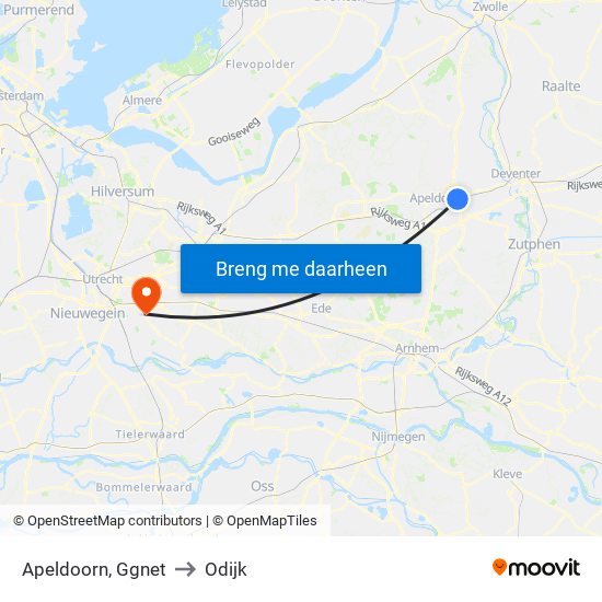 Apeldoorn, Ggnet to Odijk map