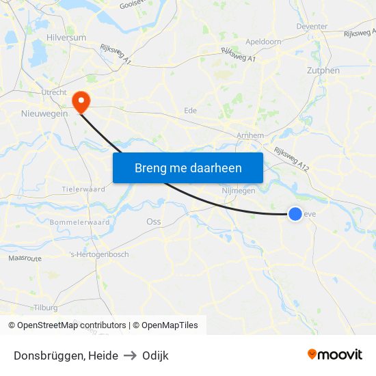 Donsbrüggen, Heide to Odijk map