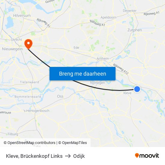 Kleve, Brückenkopf Links to Odijk map