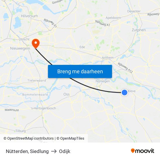 Nütterden, Siedlung to Odijk map
