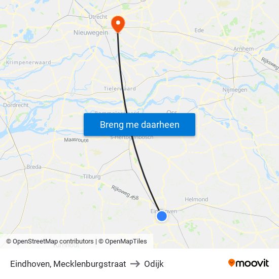 Eindhoven, Mecklenburgstraat to Odijk map