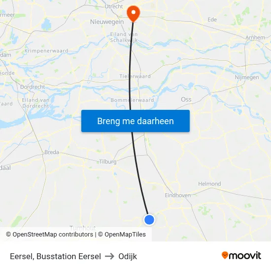 Eersel, Busstation Eersel to Odijk map