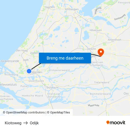 Kiotoweg to Odijk map