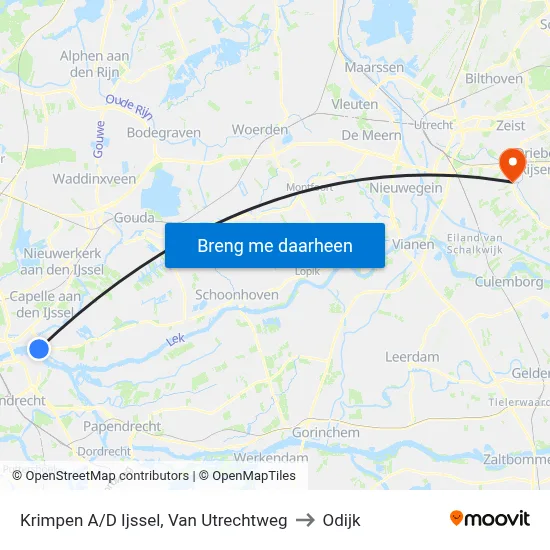 Krimpen A/D Ijssel, Van Utrechtweg to Odijk map