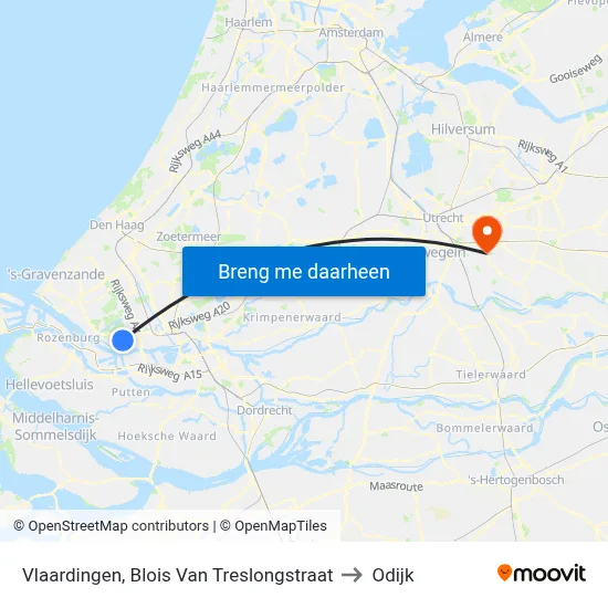 Vlaardingen, Blois Van Treslongstraat to Odijk map