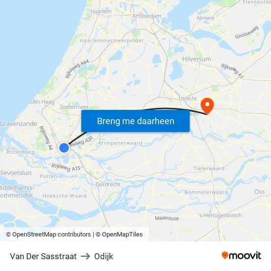 Van Der Sasstraat to Odijk map