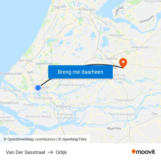 Van Der Sasstraat to Odijk map