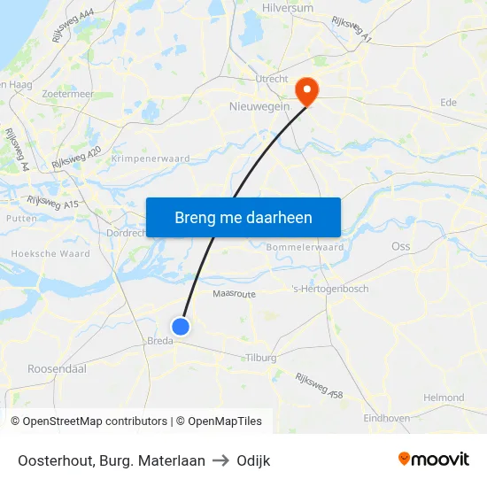 Oosterhout, Burg. Materlaan to Odijk map