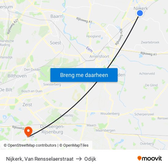 Nijkerk, Van Rensselaerstraat to Odijk map