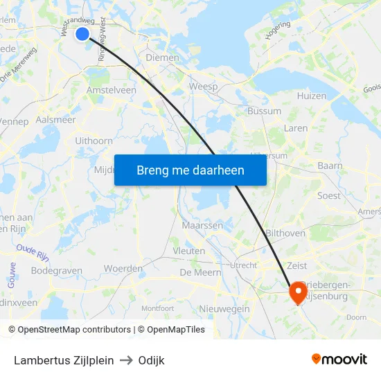 Lambertus Zijlplein to Odijk map