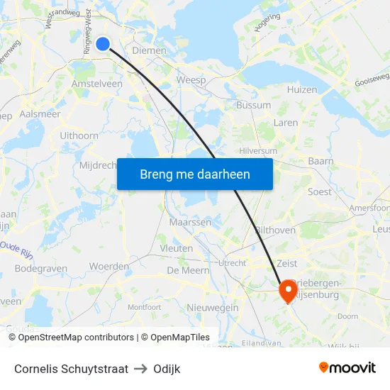 Cornelis Schuytstraat to Odijk map