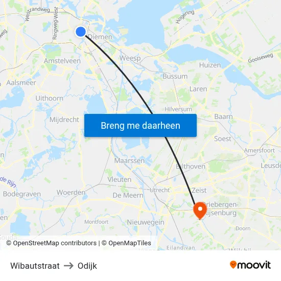 Wibautstraat to Odijk map