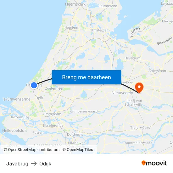 Javabrug to Odijk map