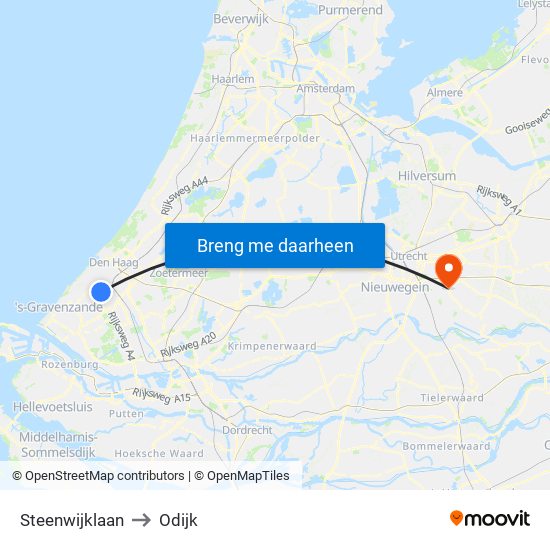 Steenwijklaan to Odijk map