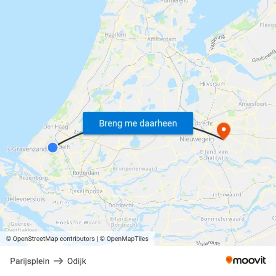 Parijsplein to Odijk map