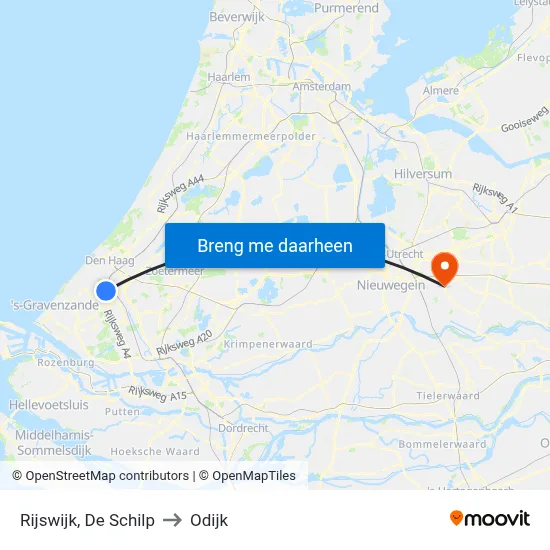 Rijswijk, De Schilp to Odijk map