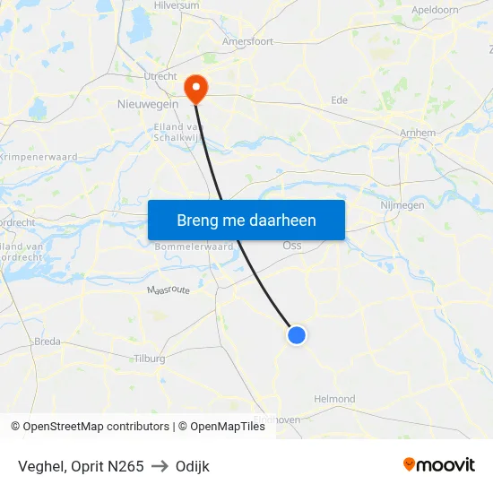 Veghel, Oprit N265 to Odijk map