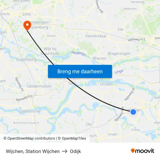 Wijchen, Station Wijchen to Odijk map