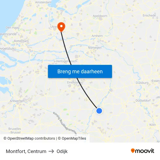 Montfort, Centrum to Odijk map