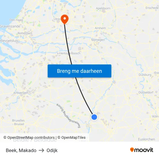 Beek, Makado to Odijk map