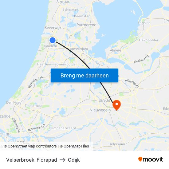 Velserbroek, Florapad to Odijk map