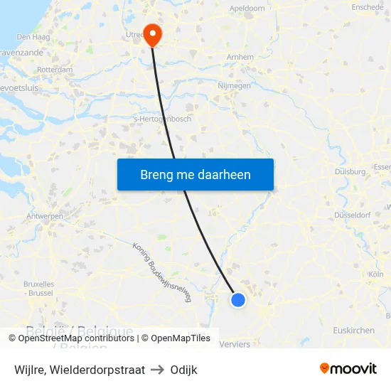 Wijlre, Wielderdorpstraat to Odijk map