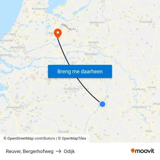 Reuver, Bergerhofweg to Odijk map