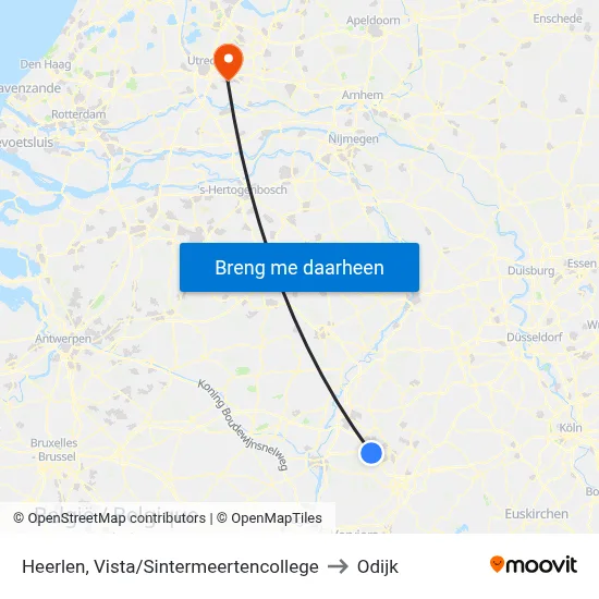 Heerlen, Vista/Sintermeertencollege to Odijk map