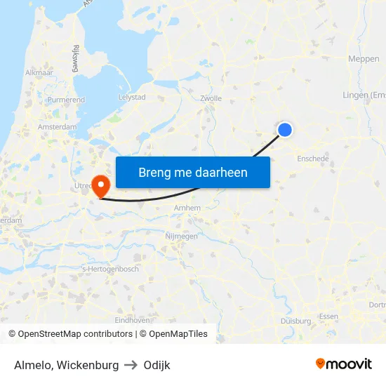Almelo, Wickenburg to Odijk map