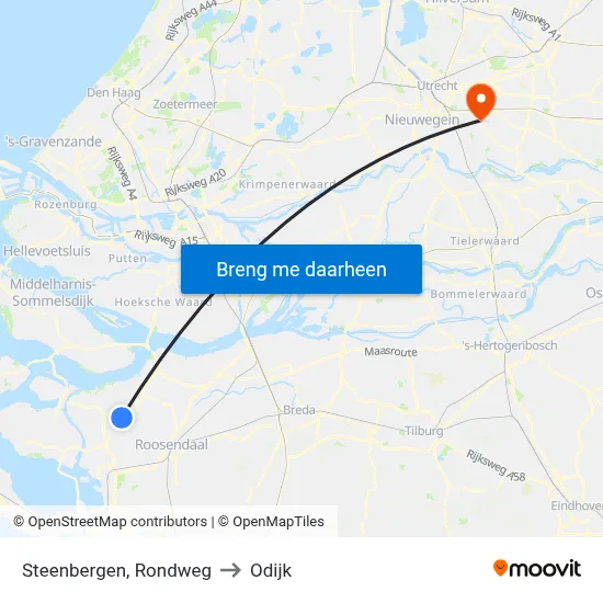 Steenbergen, Rondweg to Odijk map