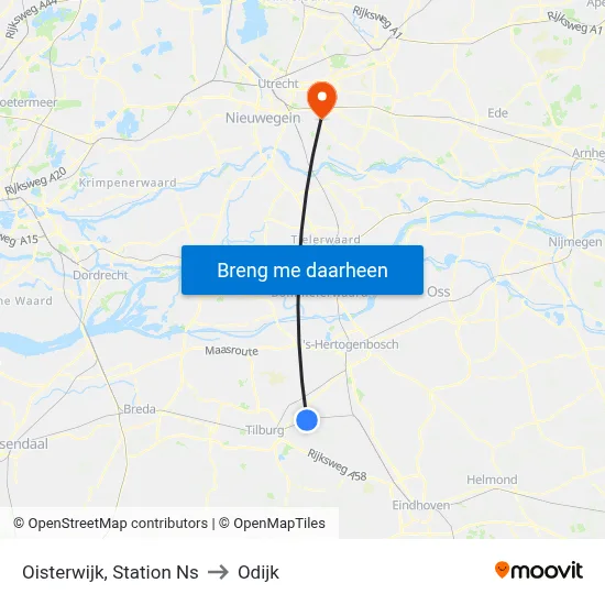 Oisterwijk, Station Ns to Odijk map