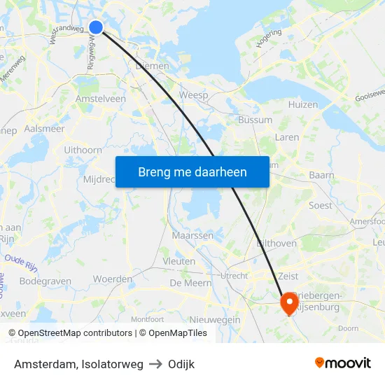 Amsterdam, Isolatorweg to Odijk map