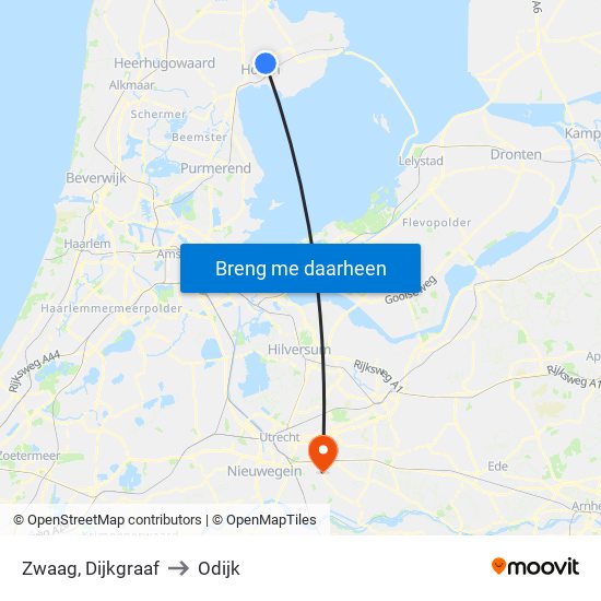 Zwaag, Dijkgraaf to Odijk map