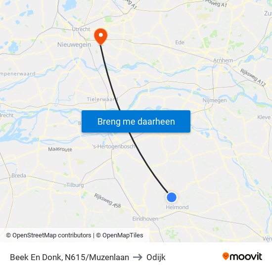 Beek En Donk, N615/Muzenlaan to Odijk map