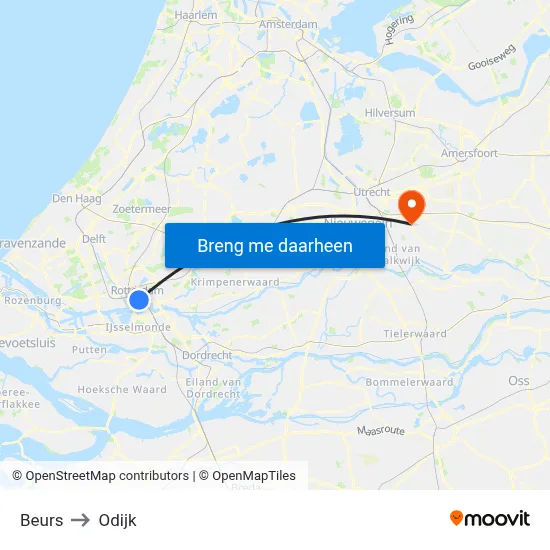 Beurs to Odijk map
