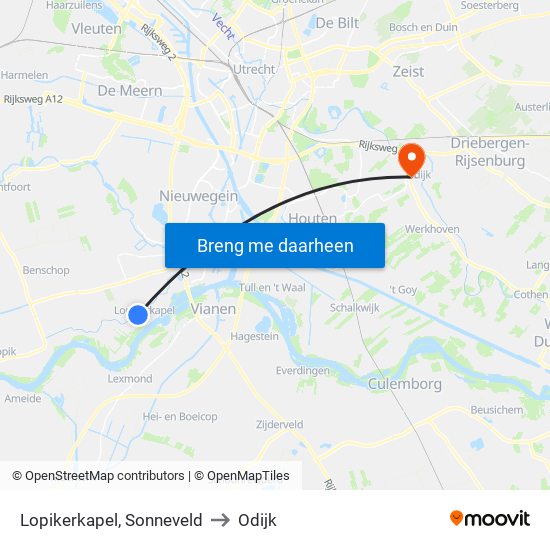 Lopikerkapel, Sonneveld to Odijk map