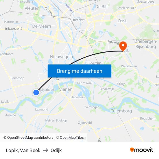Lopik, Van Beek to Odijk map