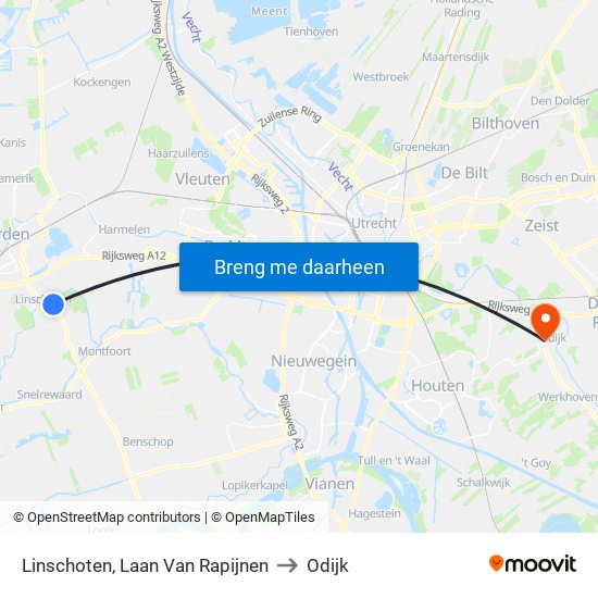 Linschoten, Laan Van Rapijnen to Odijk map
