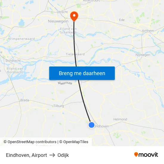 Eindhoven, Airport to Odijk map