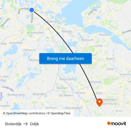 Sloterdijk to Odijk map