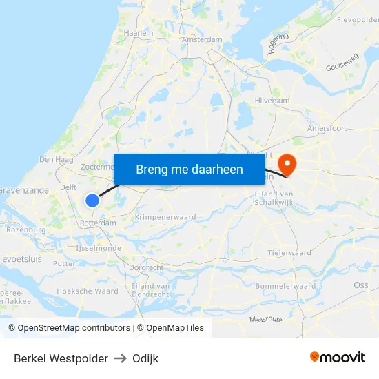 Berkel Westpolder to Odijk map