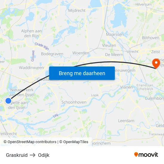 Graskruid to Odijk map