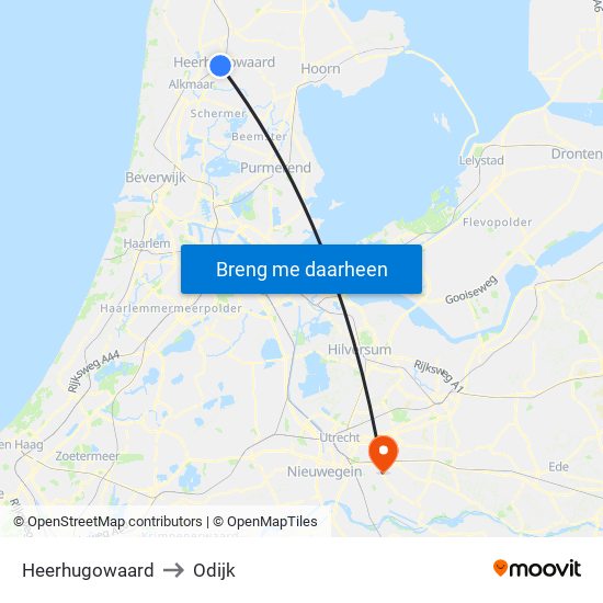Heerhugowaard to Odijk map